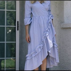 Ruffled wrap maxi